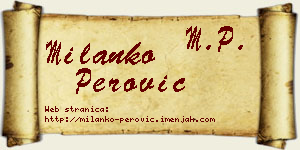 Milanko Perović vizit kartica